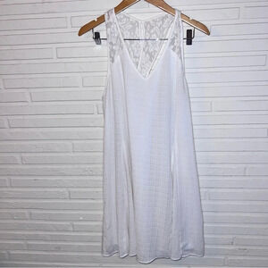 Skies are Blue Ivory Crossback Lace Floral Flowy Dress, Women’s Size Large